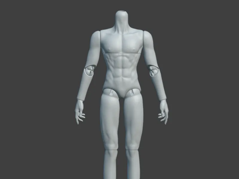 BJD blank body movable doll male muscular body