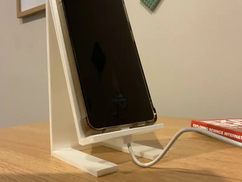 Phone stand w charger at bottom