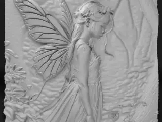 winged fairy with a thoughtful look