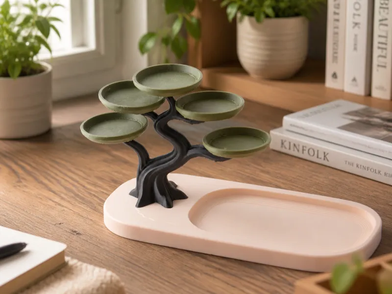 Organizador de árbol bonsái - Elegante bandeja para joyas