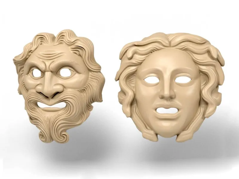 Roman theater wall masks 2
