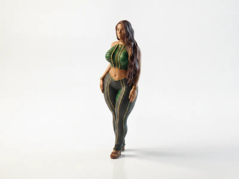 Estatueta de Mulher Curvilínea Figura Feminina para Impressão 3D