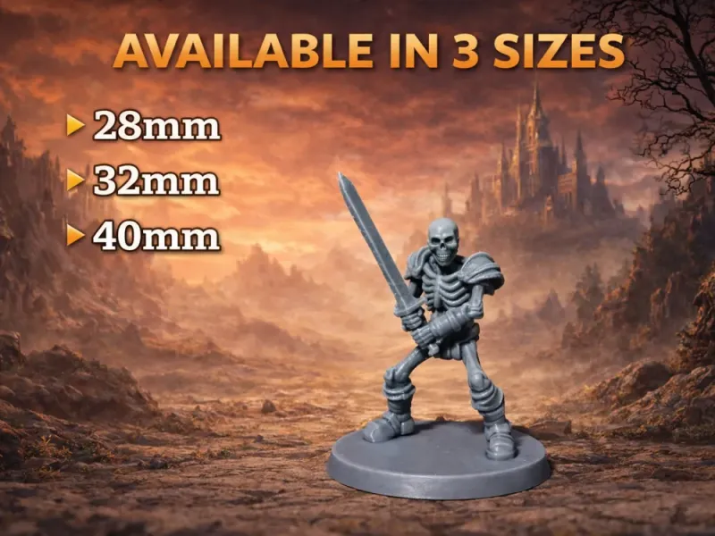Skeleton warrior - 2h Sword - DND miniature