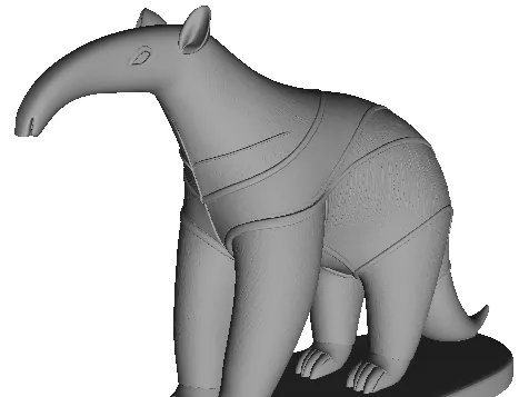 4466 Totem-Style Anteater Full-Body 3D Model  STL DND ARTE
