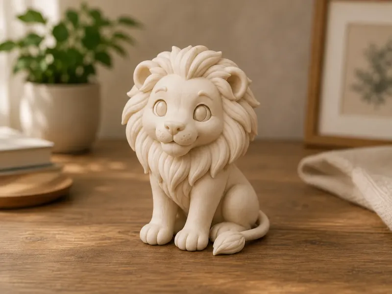 Adorabile Cucciolo di Leone - Statuetta di Leone