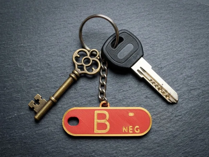 2-in-1 Medische Sleutelhanger: B neg