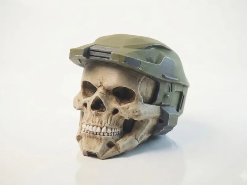 Master Chief Schedel Halo Sculptuur 3D Printbaar