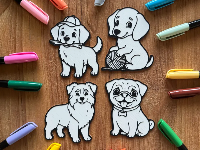 Kids Coloring Plates - Dogs
