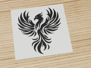 Phoenix bird tribal silhouette stencil