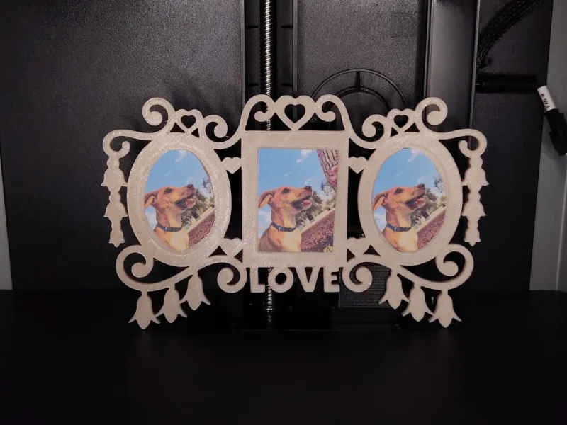 Porta-retrato Triplo Ornamental "LOVE"