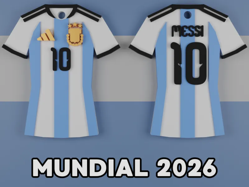 سلسلة مفاتيح قميص ميسي للأرجنتين في كأس العالم 2026