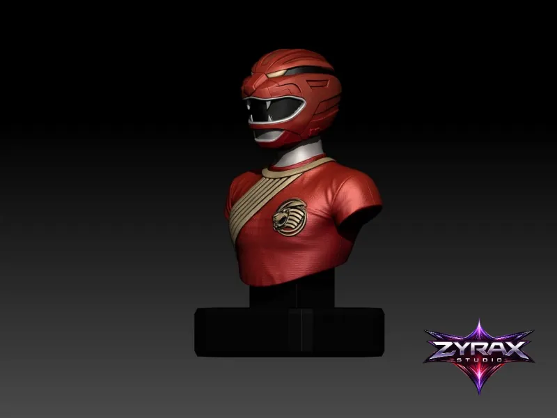 Red Wild Force Ranger Bust STL Power Rangers Wild Force 3D