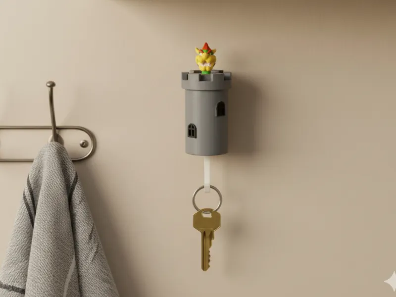 BOWSER TOWER SCHLÜSSELHÄNGER und SCHLÜSSELHALTER - SUPER MARIO SCHLÜSSELHALTER
