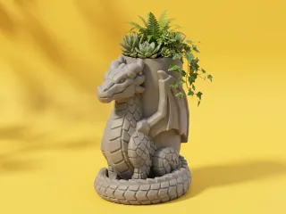 Dragon Planter STL Fantasy Succulent Pot Decor