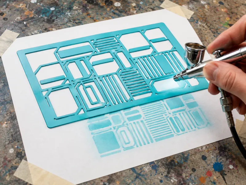 Tech Airbrush Stencil