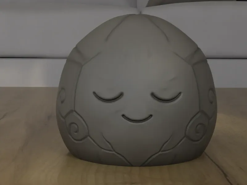 Cute Sleepy Stone Spirit 3D Print Model