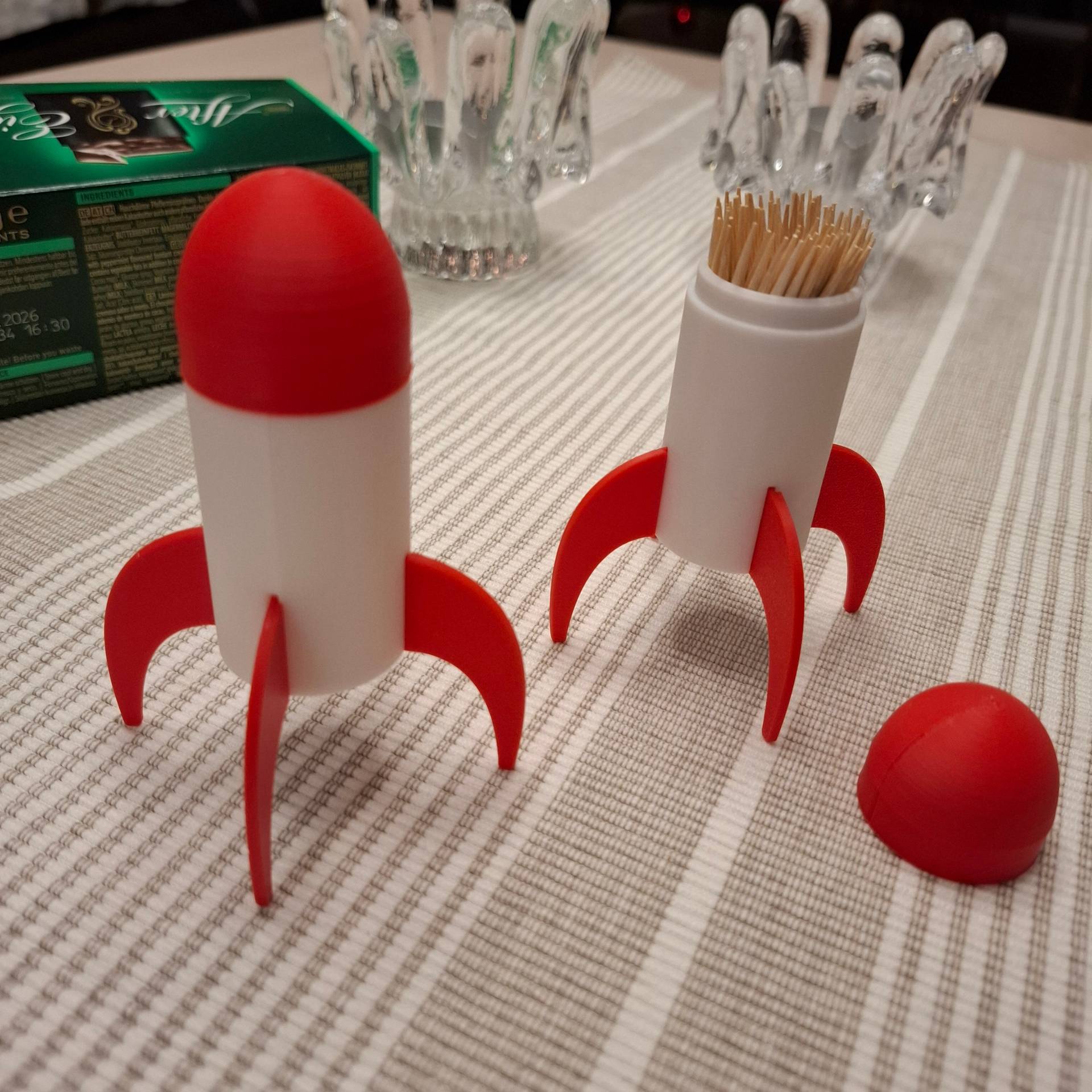 Rocket toothpick holder