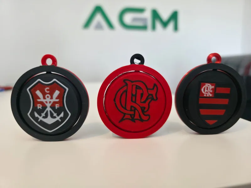 Flamengo - Print-in-Place Drehbarer Schlüsselanhänger (3 Wappen)