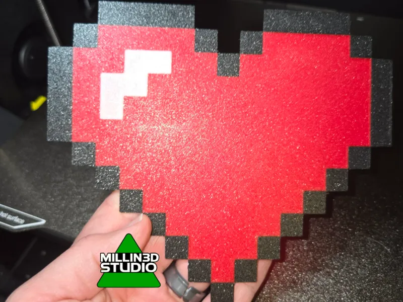 Pixel Minecraft Heart Logo Sign Wall decor