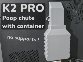Poop chute with quick mount container for K2 Pro