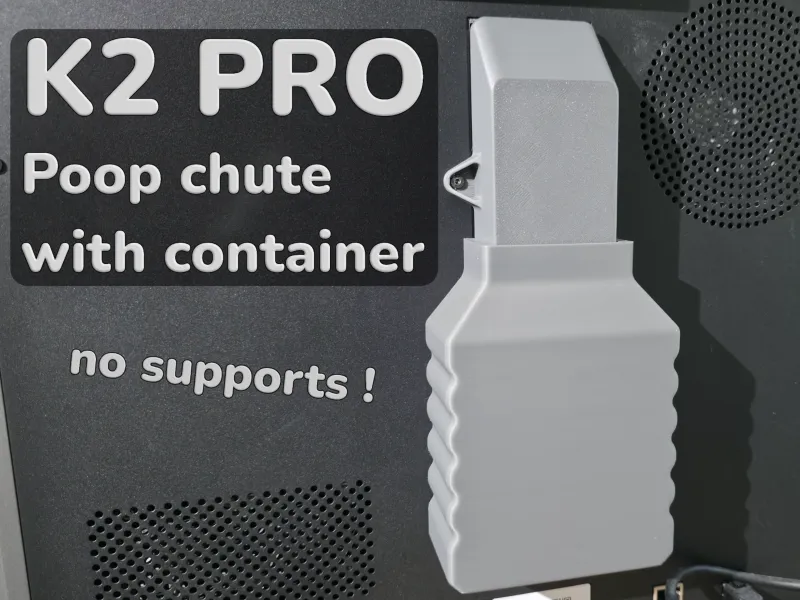 Poop chute with quick mount container for K2 Pro