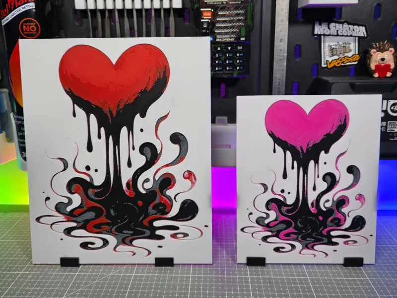 Dripping Heart Art - Hueforge - 4 Colors