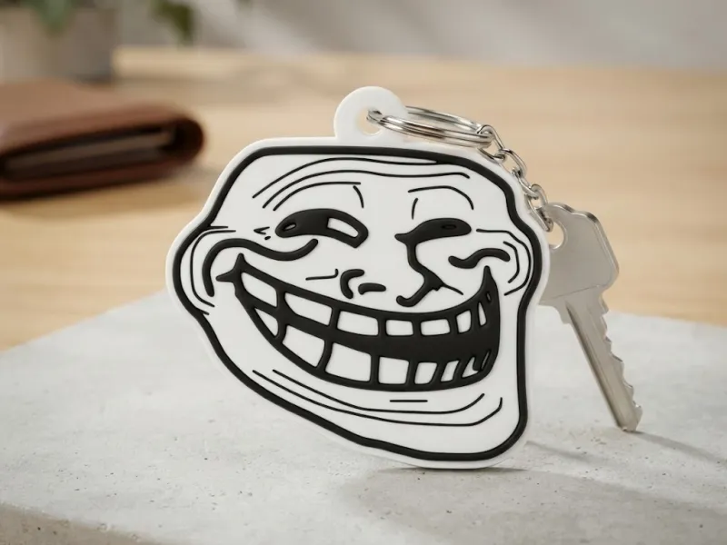 クラシックトロールフェイス（Trollface）ポップカルチャーキーホルダーモデル