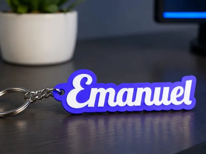 Portachiavi Personalizzato Nome Emanuel Portachiavi 3D
