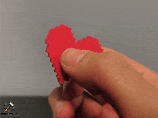 Pixel Heart Spinner – Minimal Bearing-Free Fidget Heart