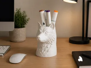 Wolf Pencil Holder