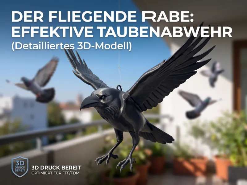 fliegender Rabe zur Taubenabwehr / Taubenschreck