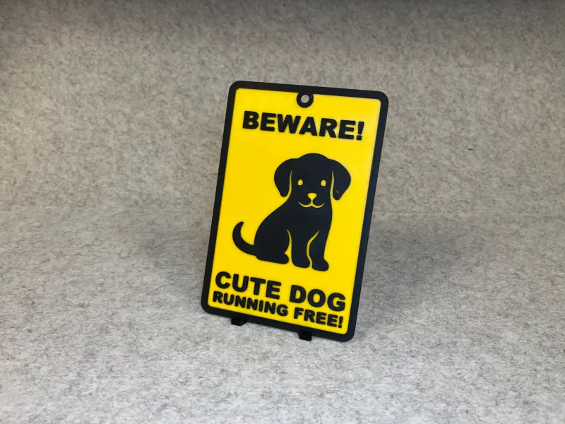 Panneau d'avertissement décoratif adorable chien de compagnie