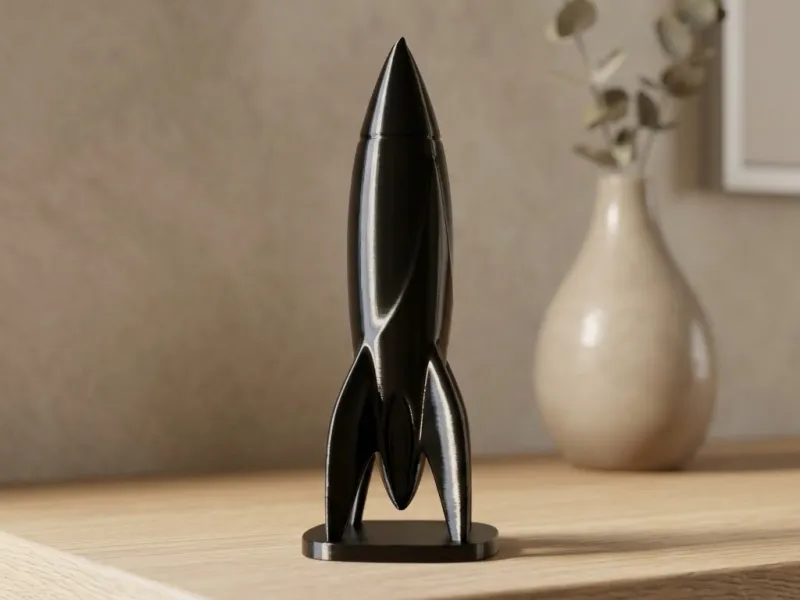 Retro-Rakete - Dekorative Statue