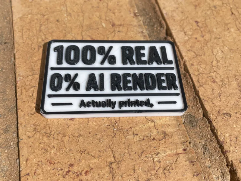 Cartello 100% Reale 0% Render AI