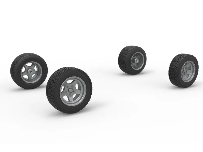 Wheel set of BriSCA Formula 1 Stock Car for Dirt Scale 1:25