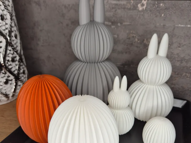 A stylish, modern Easter decoration collection featuring a c