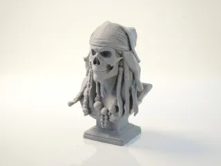 Jack Sparrow Skull Pirate Sculpture 3D Printable