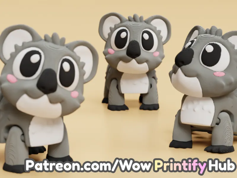 Gearticuleerde Koala STL & 3MF – Flexi Fidget Speeltje