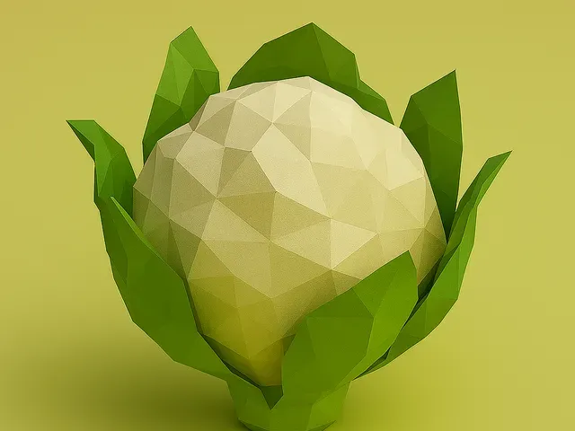 Low Poly Cauliflower 3D Model