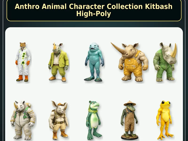 Anthro Animal Character Collection – Adventure Mascot
