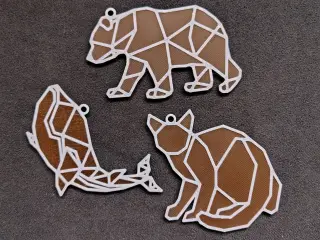 Geometric animal keychain III. set