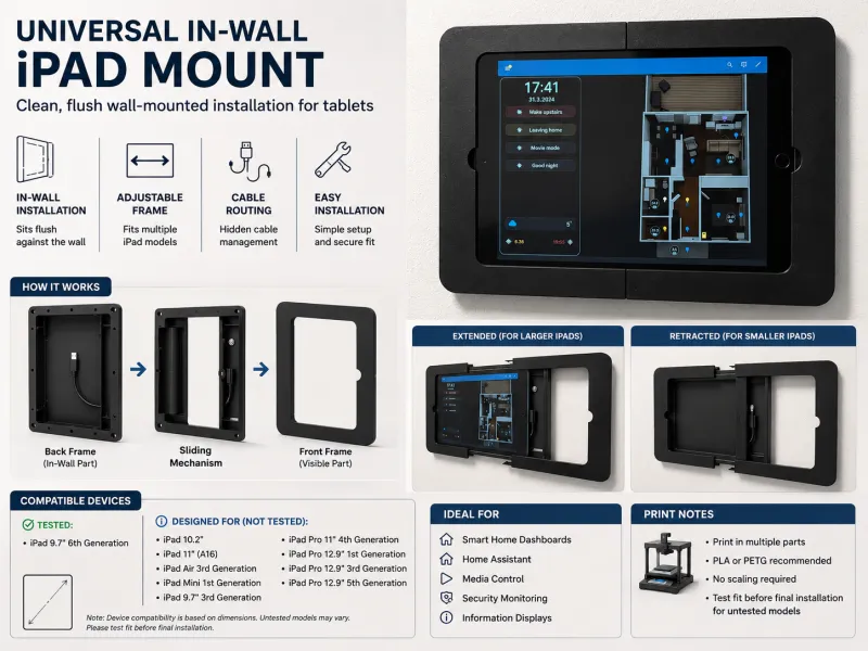 Universal In-Wall iPad Mount