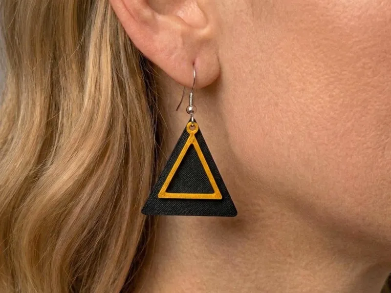 Pendiente 3D Simple A01 - Diseño de Joyería - Moda de Joyería