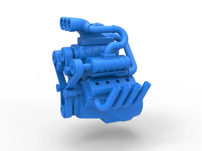 V8-motor met drievoudige supercharger Versie 1 Schaal 1:25