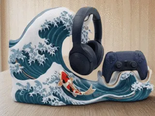 [FREE] JAPANESE KOI WAVE HEADPHONE STAND & CONTROLLER STAND