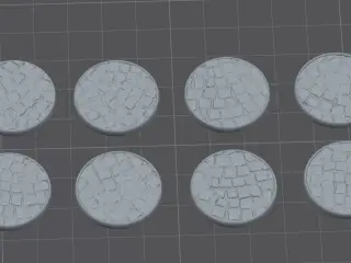 25mm terrain base - worn cobblestone pattern