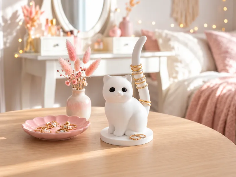 Verspielter Katzen-Ringhalter – Süßer Schmuck-Organizer