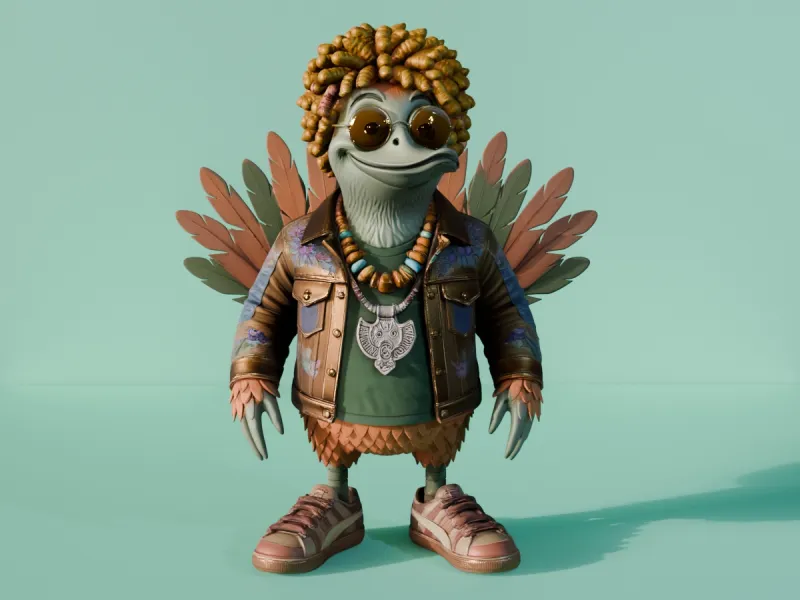 Boho Road Runner - Premium Hippie Urban Cartoon Statue