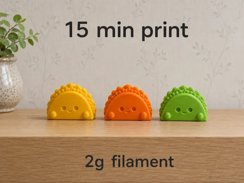Cute Mini Taco Buddy | Easy & Fast 3D Print | Desk Toy