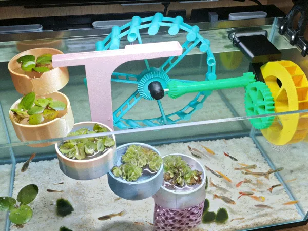 3D Printed Fish Tank Waterwheel Decorative Ornaments